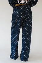 Navy and white polka dot sweatpants 