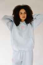 Polka dot hoodie Blue and pink 